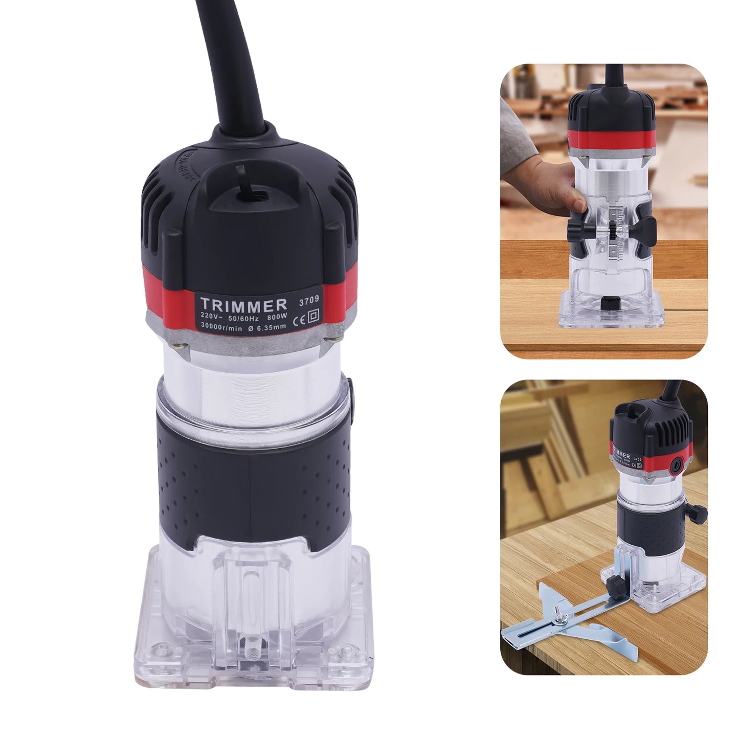 Powerful 800W Electric Hand Trimmer - Perfect for Wood Trimming, Grooving, and Drilling!