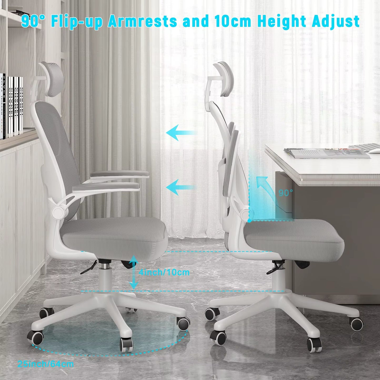 Ultimate Comfort Ergonomic High Back Executive Office Chair with Lumbar Support & 360° Swivel - Perfect for Work and Gaming!