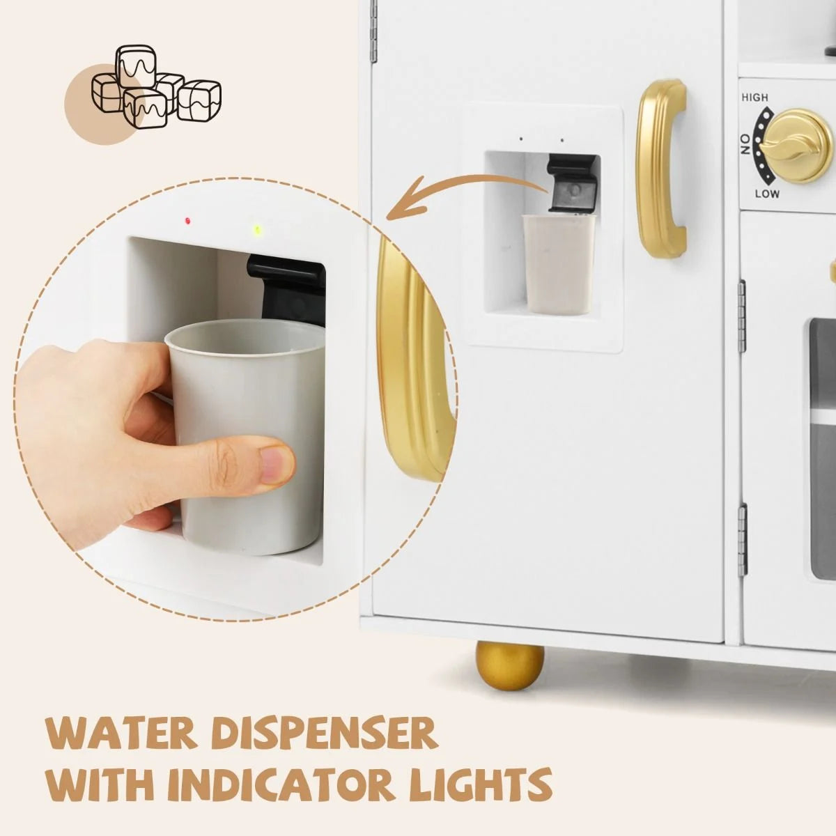 Play Kitchen Toy Set with Oven Real Sounds and Lights