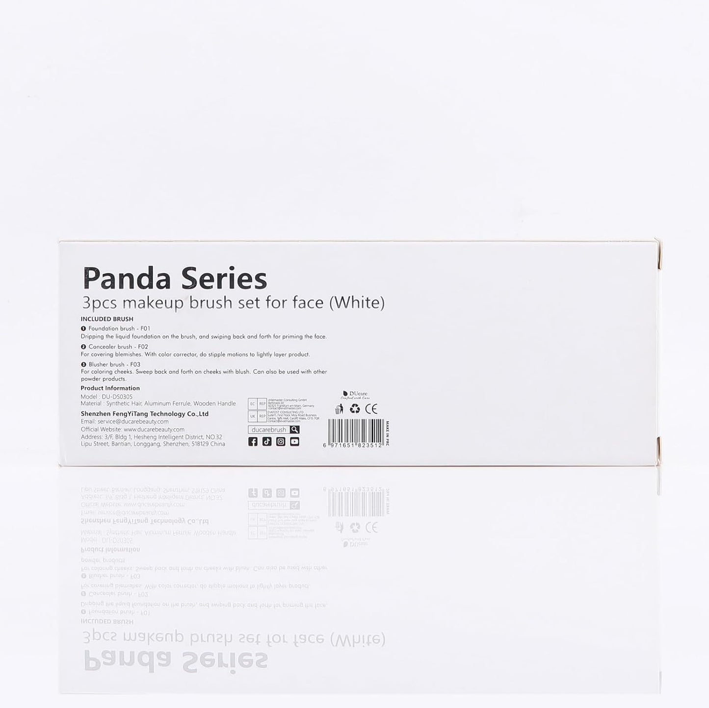 Essential Travel Makeup Brush Set - 3 Pcs Kabuki, Powder, and Concealer Brushes for Flawless Application - White