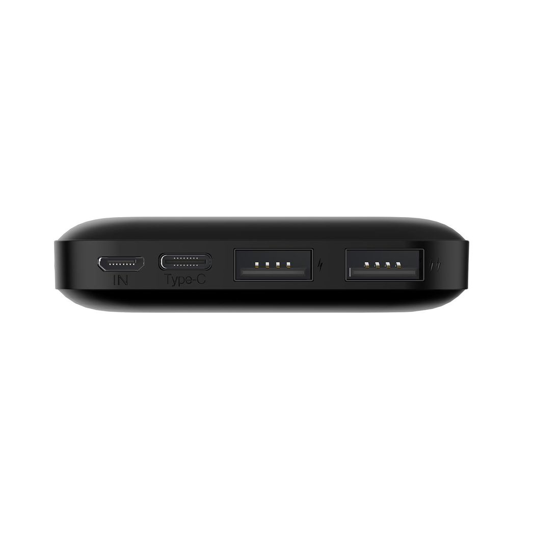 FX 10,000mAh Fast Charge Powerbank - Dual USB & Type-C, Sleek Black Design