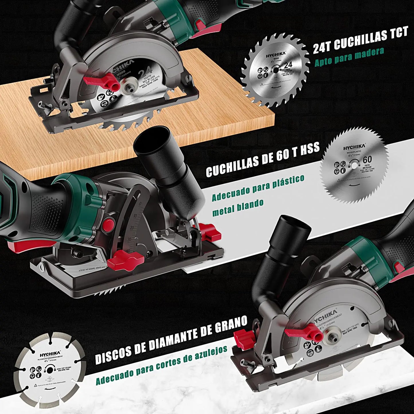 750W Circular Saw with 3 Saw Blades 48Mm Cutting Depth Power Tools for Cutting Wood Soft Metal Tiles and Plastic