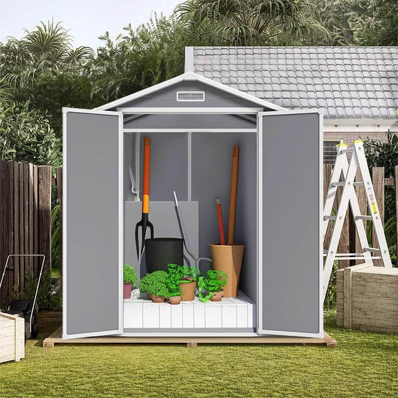 Spacious 6x4 FT Resin Outdoor Storage Shed - Perfect for Patio Furniture & Equipment!