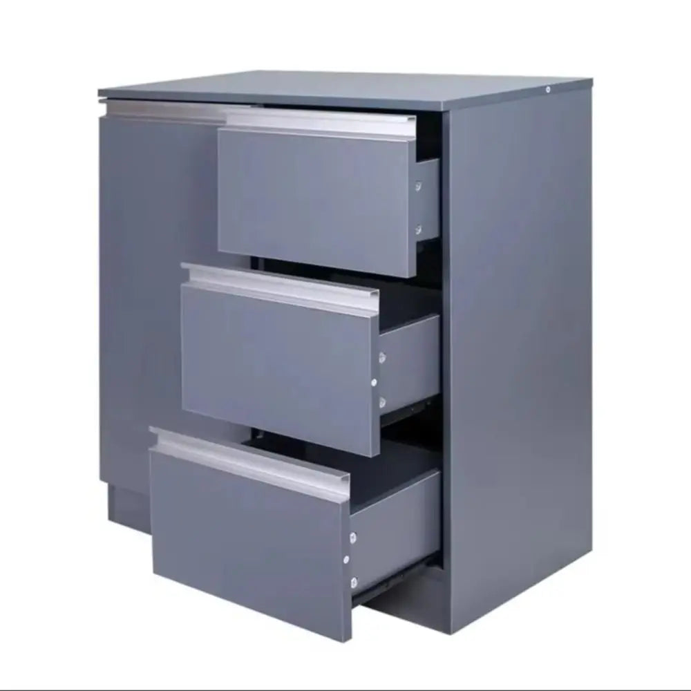 Grey 80Cm Sideboard Cabinet with 3 Drawers for Dining Room Living Room Home Office