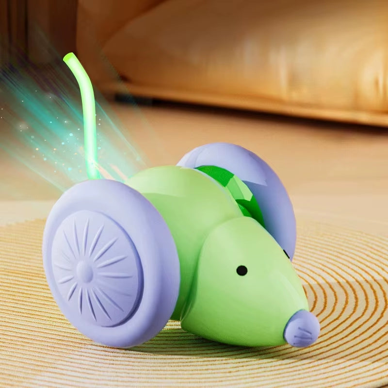 Interactive Electric Mouse Car for Cats - Silent Automatic Teaser with Smart Obstacle Avoidance