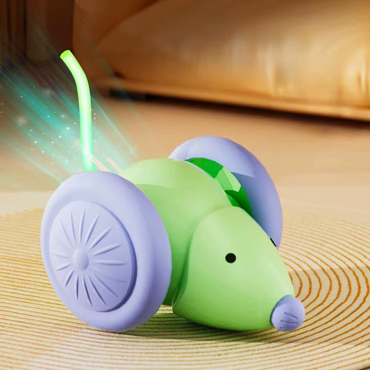 Interactive Electric Mouse Car for Cats - Silent Automatic Teaser with Smart Obstacle Avoidance
