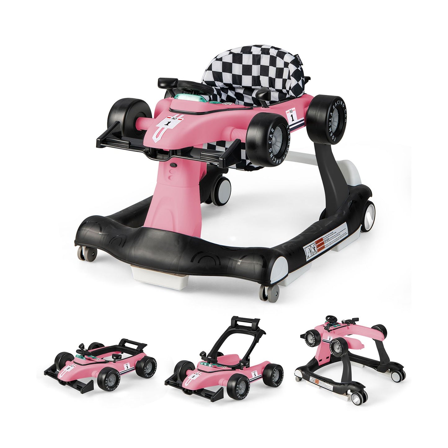 Versatile 4-In-1 Baby Push Walker - Adjustable Height & Speed for Growing Toddlers