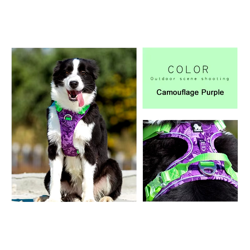 Ultimate Camouflage Reflective Dog Harness - Adjustable & Stylish TLH5653
