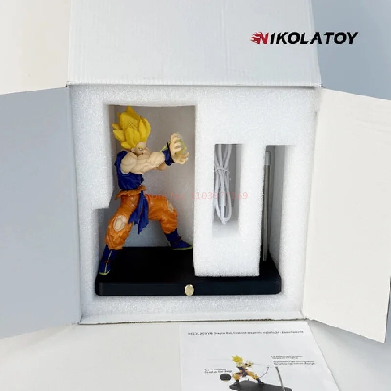 Nikolatoy Dragon Ball Z Kakarotto Son Goku Kamehameha Wave Magnetic Light Lamp - Anime Collectible Ornament and Gift