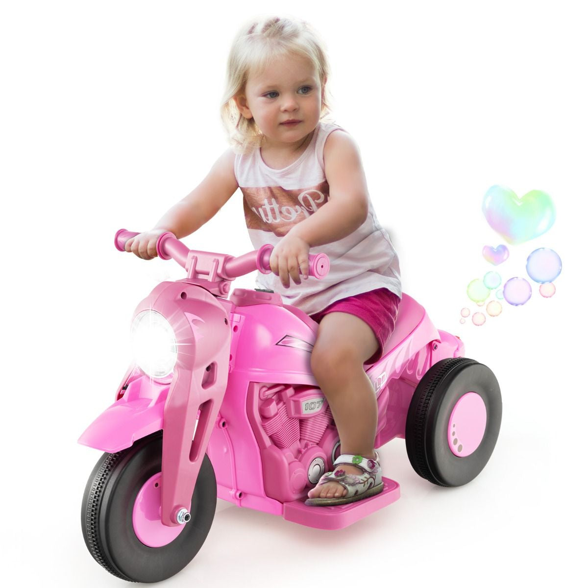 6V Electric Kid Ride on Motorcycle with Bubble Maker