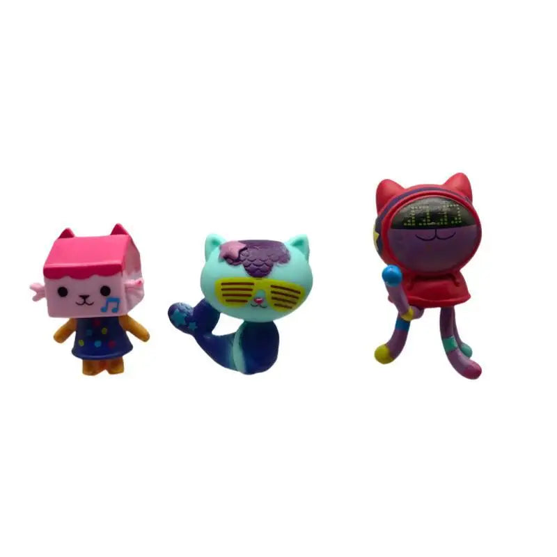 13-Piece Gabby Dollhouse Mercat Cartoon Set for Capsule Doll Machines - Smiling Car Hug Gaby Dolls Action Figures - Ideal Christmas Gifts for Kids