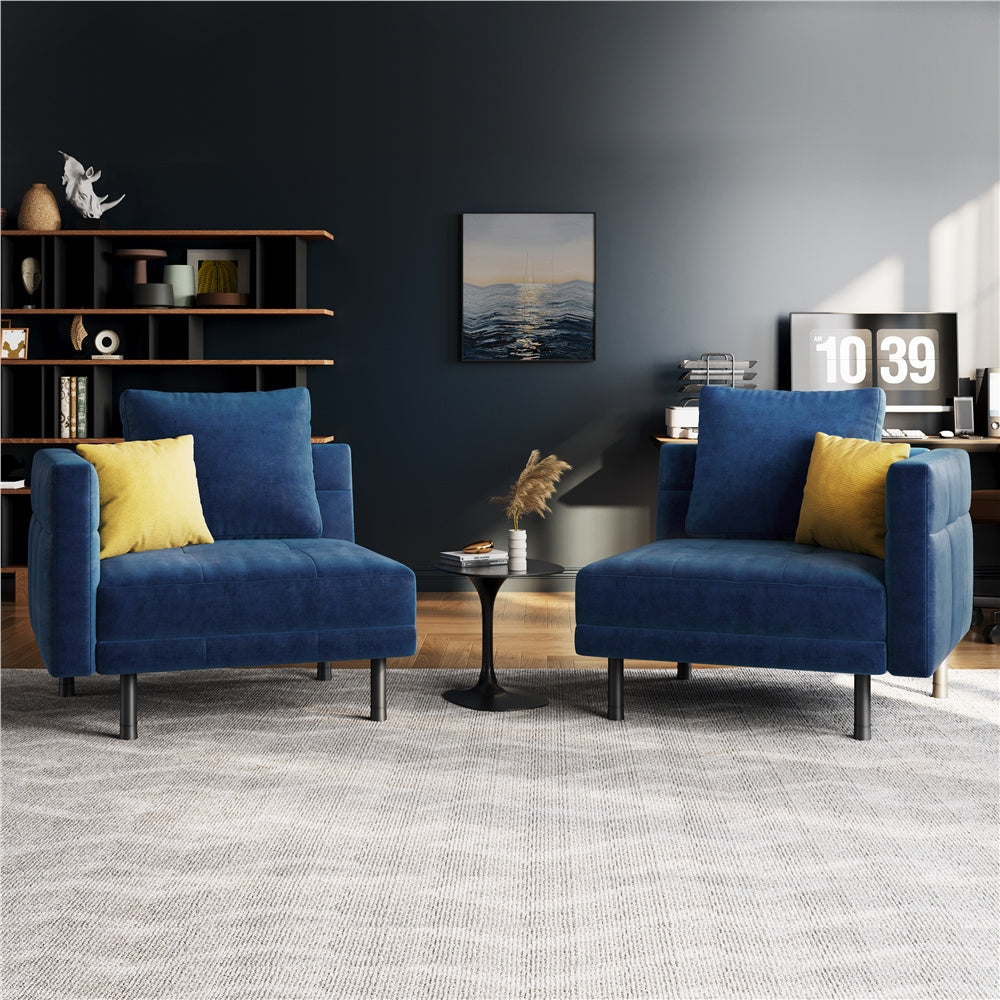 Velvet Sofa 2-Seater Convertible Sofa Bed, Fabric Upholstered Futon Couch Sleeper with 4 Pillows, Angle-Adjustable Armrests & Backrest