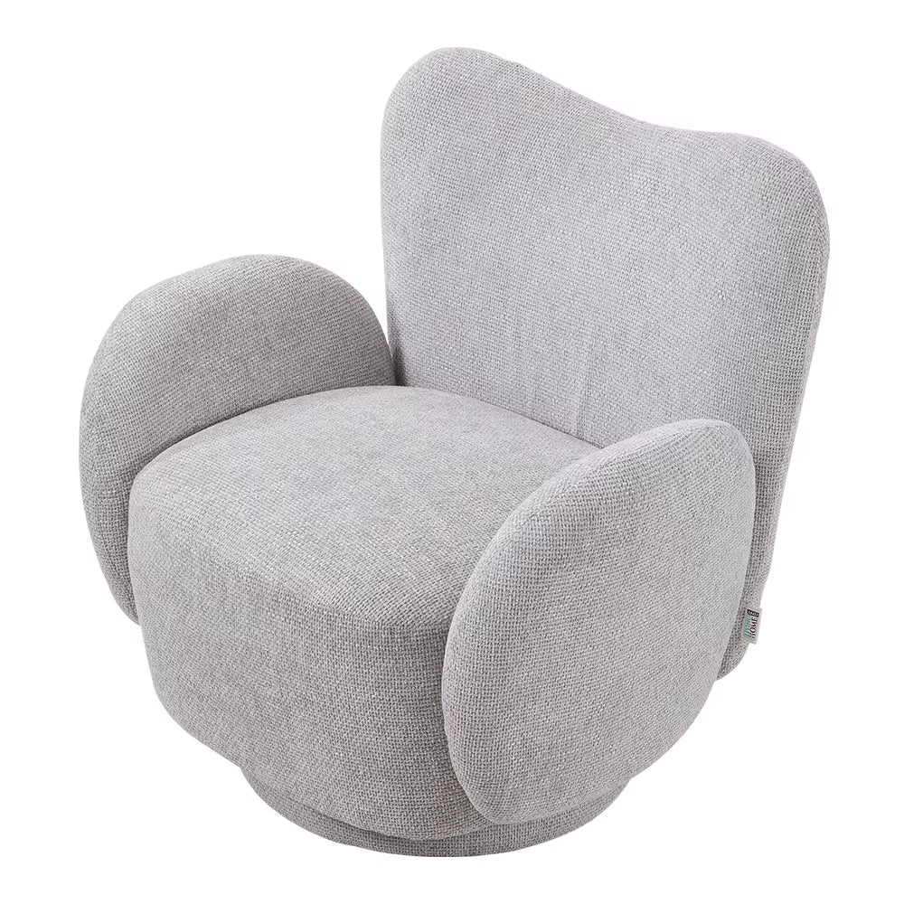 360° Upholstered Chenille Swivel Chair for Bedroom Living Room and Makeup Room