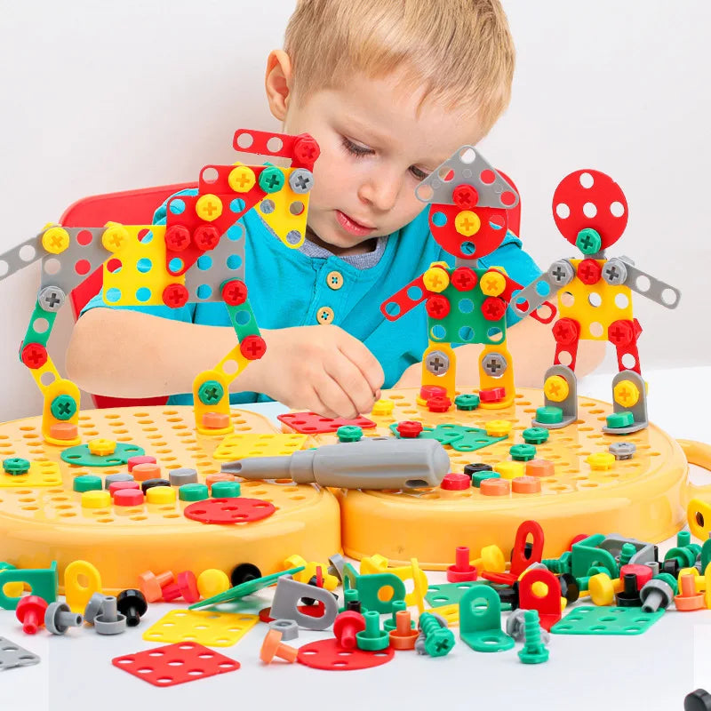 Kids Electric Drill Toolbox - Montessori Pretend Play Tool Set for Boys Ages 4-6 - Perfect Gift for Creative Play!