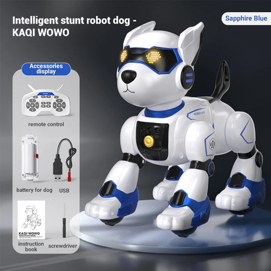 Interactive Funny RC Robot Dog - Voice Command & Programmable Stunt Features for Kids!