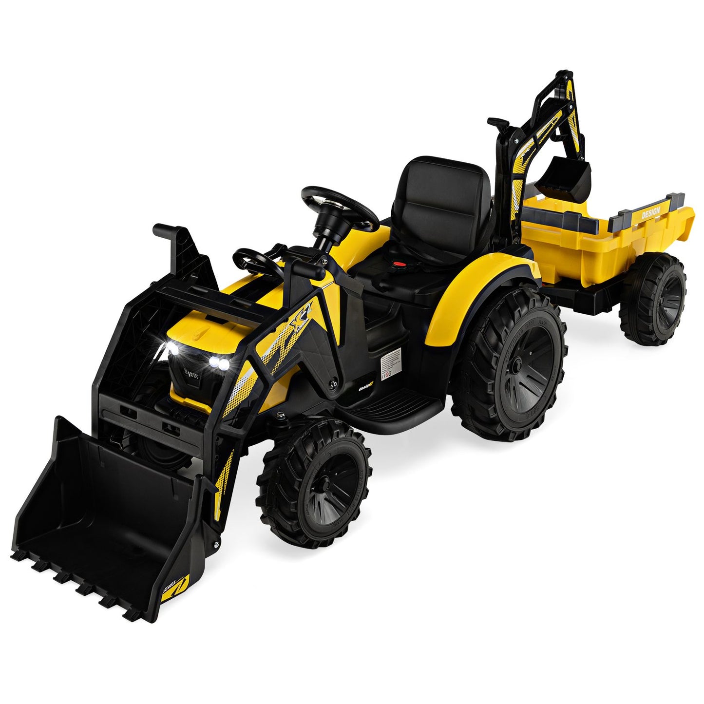 3 in 1 Ride on Tractor and Trailer with Shovel Bucket