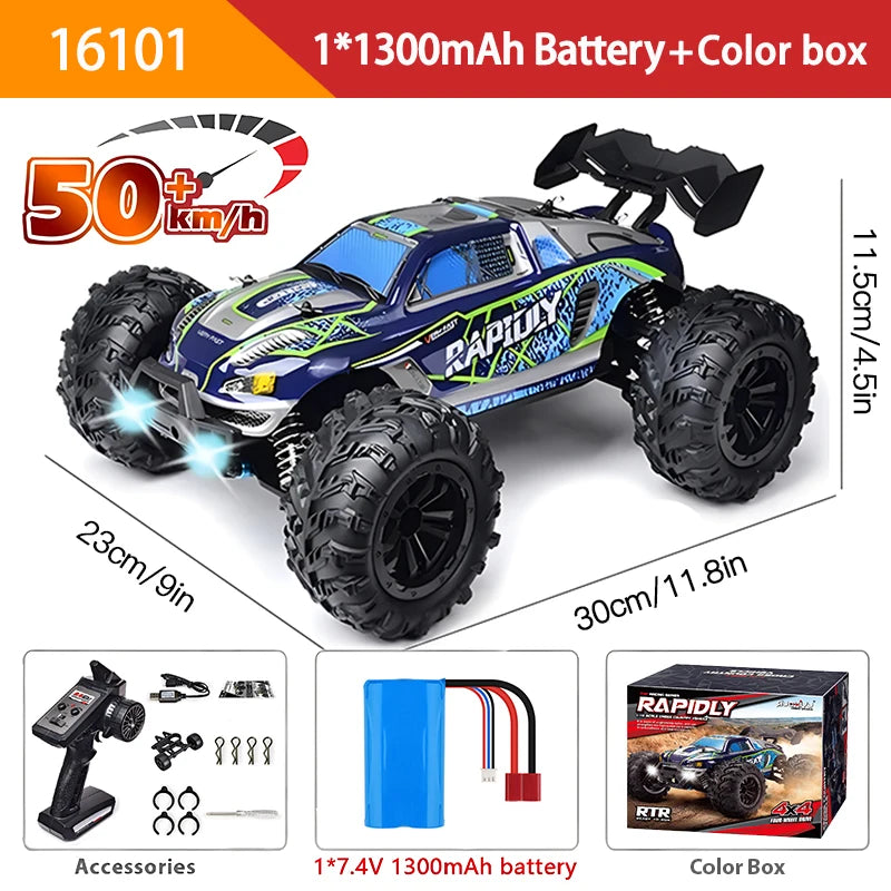 SCY 16102 1:16 High-Speed 4WD RC Monster Truck with LED Lights - Perfect for Kids and Thrilling Drift Action!