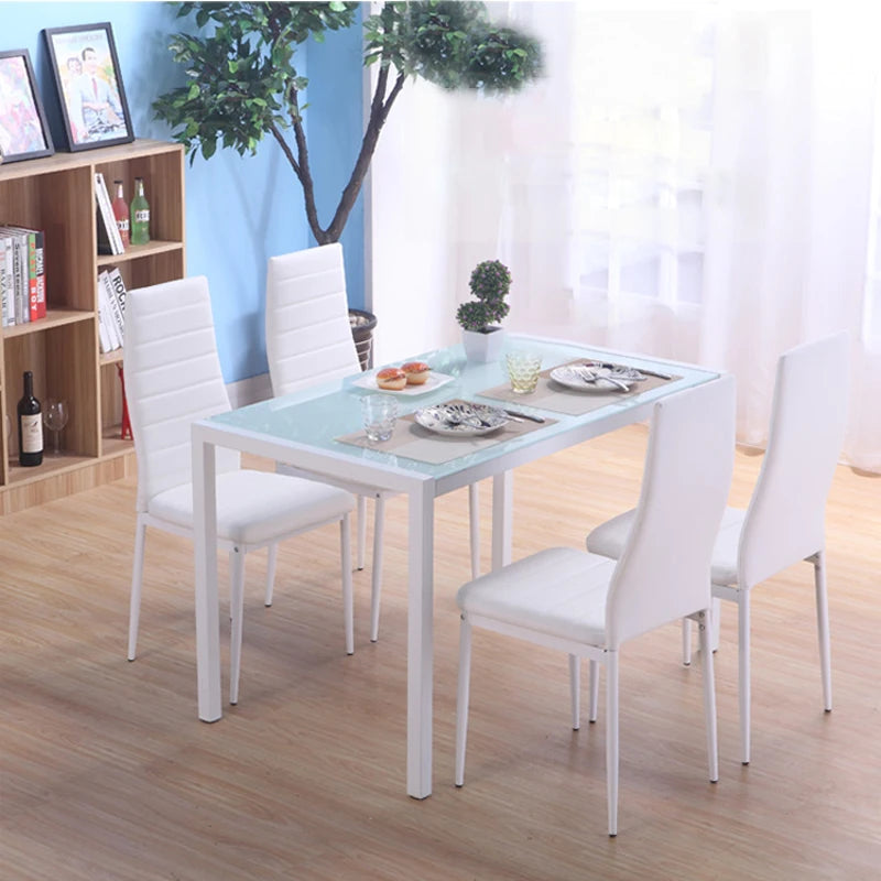 Set of 4 PU Leather Padded Seat Metal Legs Dining Chair for Dining Room, Living Room Home Office