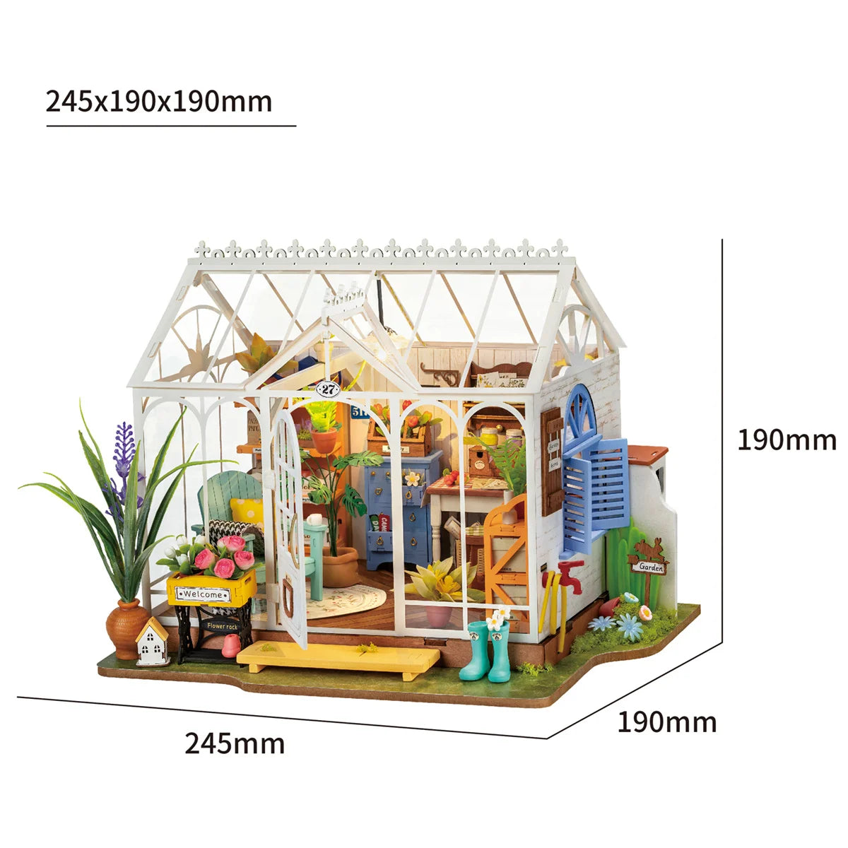 Rolife Dreamy Garden House 3D Puzzle Miniature Dollhouse Kit - Perfect for Crafting and Home Decor!