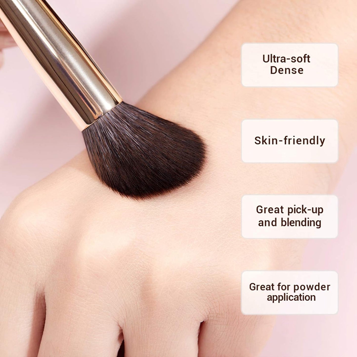 25PCS Professional Makeup Brush Set - Premium Natural Brushes for Foundation, Eyeshadow, Blending, Concealer, Blush & Highlight - T280