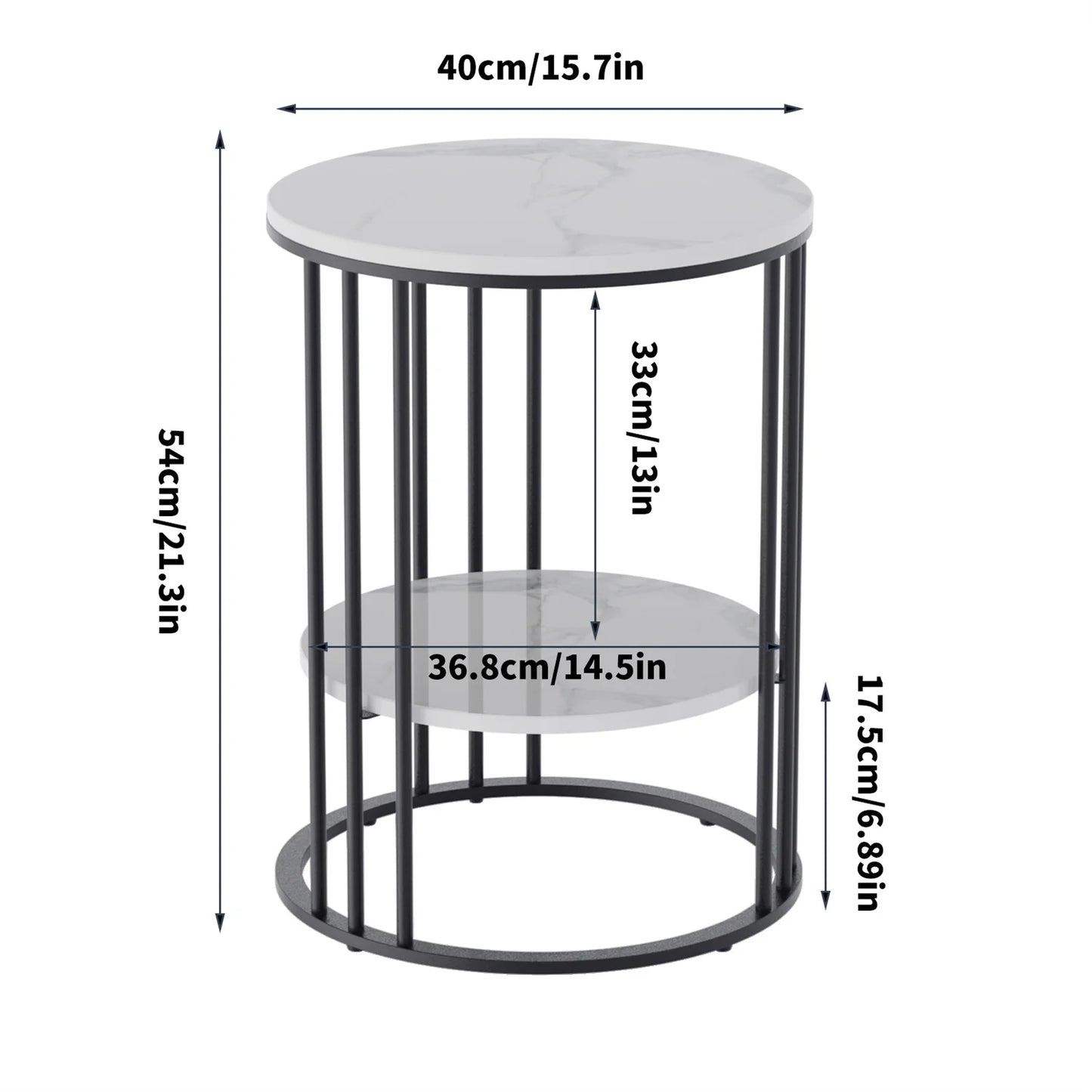 Sleek Tall Frame End Table with Sintered Stone Top - Stylish Nightstand and Storage Solution