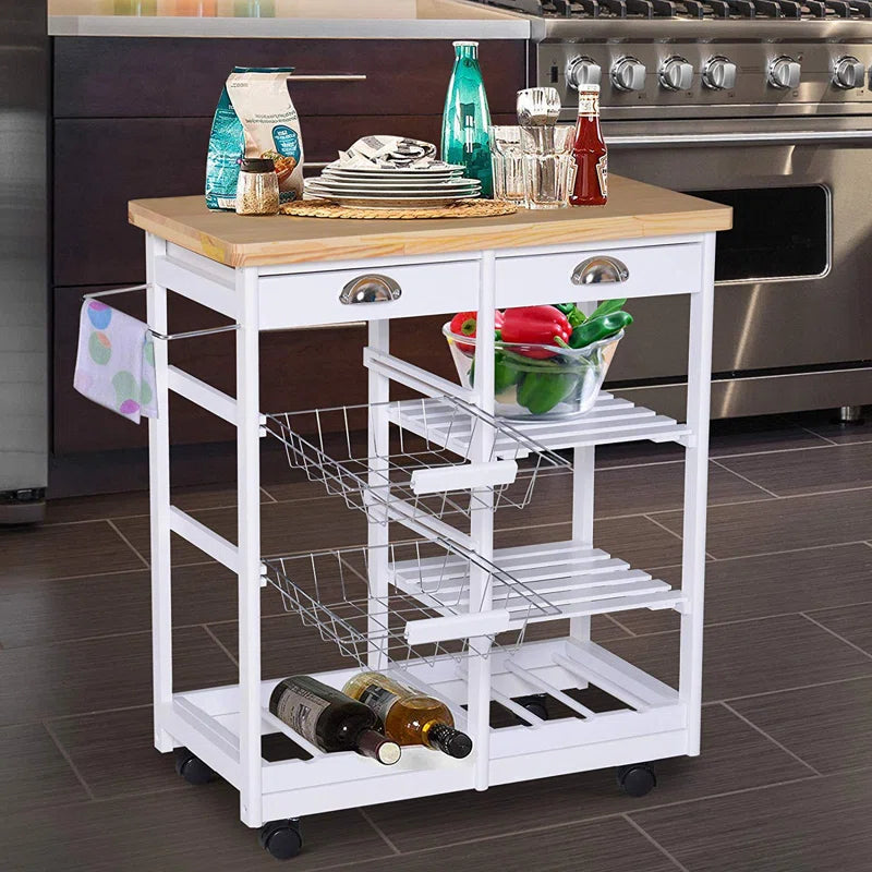 Richards Solid Wood Top Kitchen Cart
