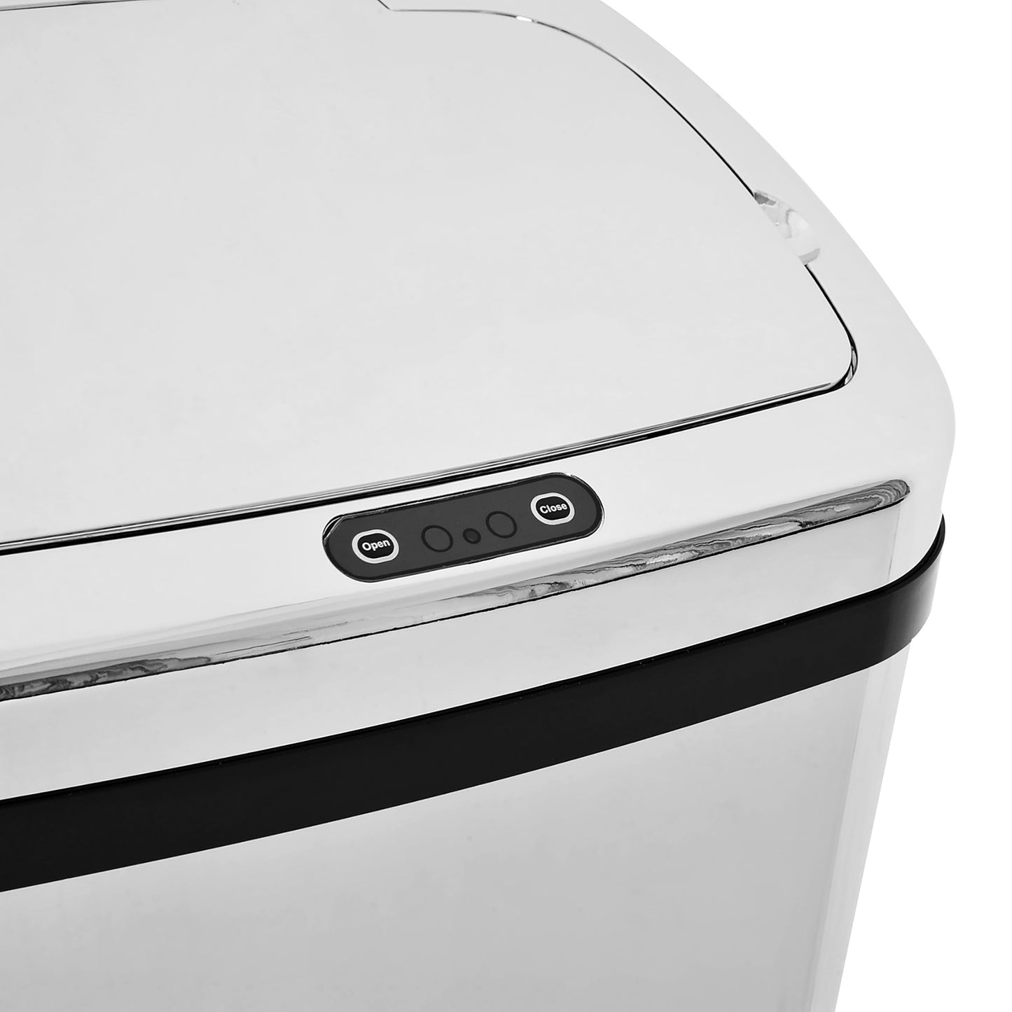 50L Motion Sensor Trash Bin - ABS, Silver/Black, Touchless Lid