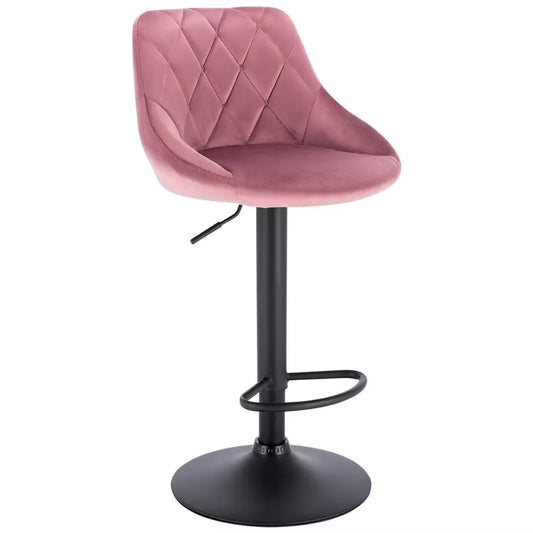 1PC Height-Adjustable Swivel Bar Chair Leather/Velvet Rotating Bar Stool Lifting High Stool with Footrest for Pub Home
