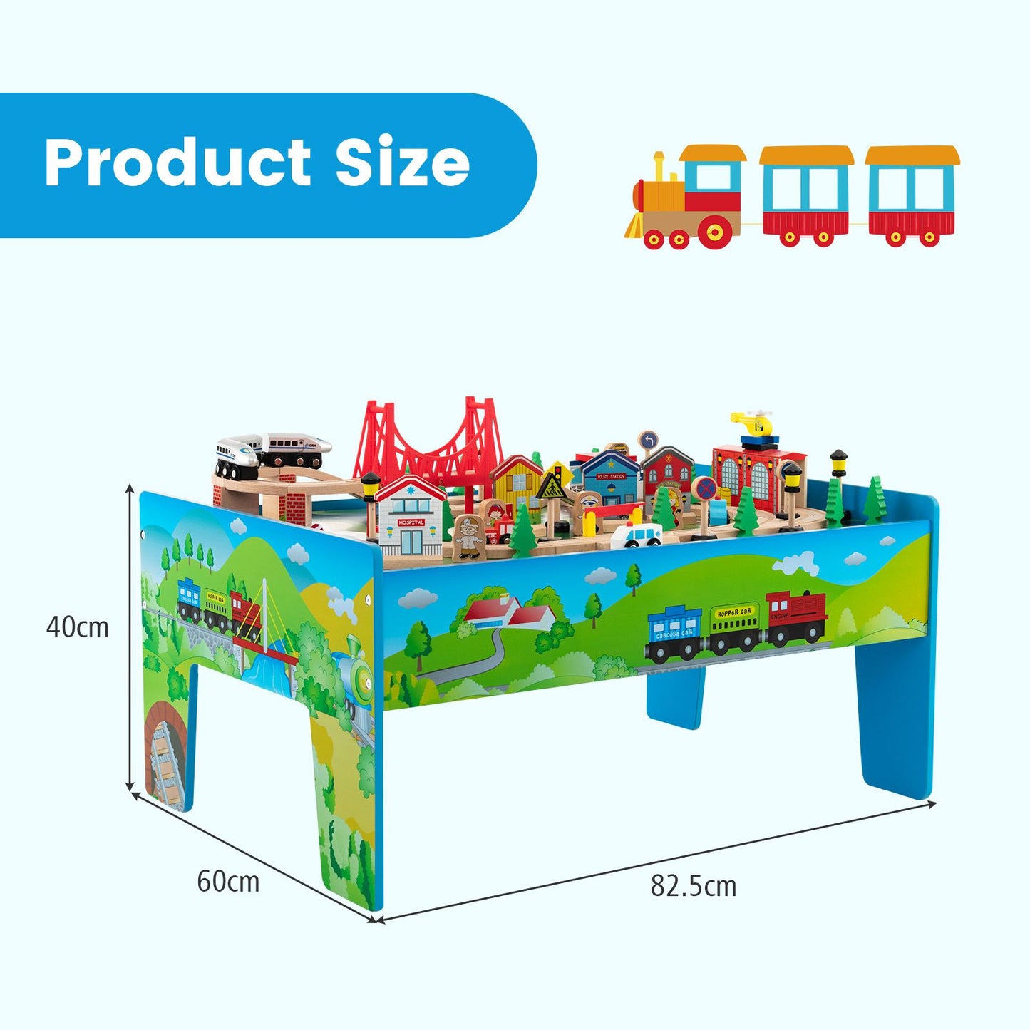 Ultimate 80-Piece Wooden Activity Playset with Reversible Tabletop for Endless Fun!