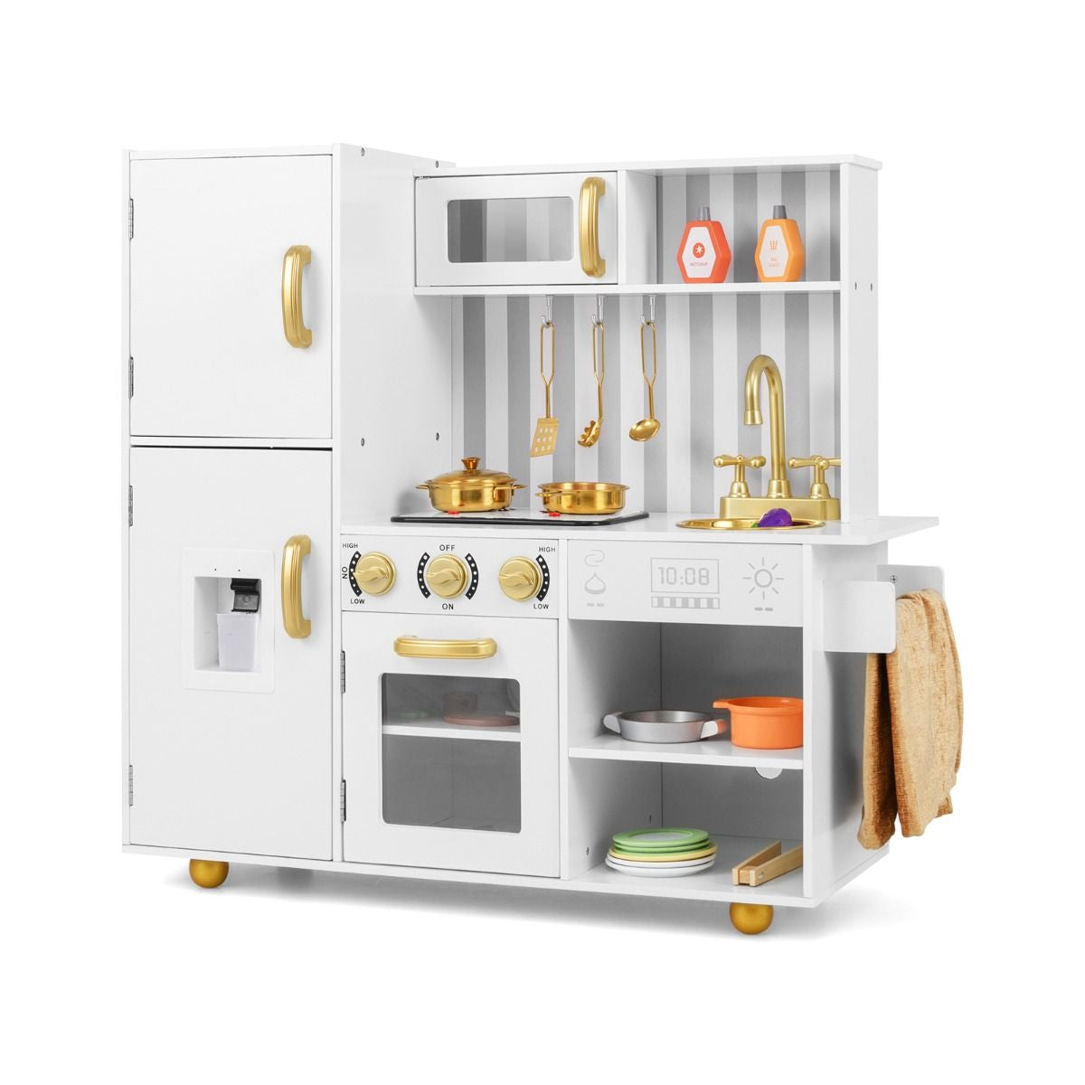 Play Kitchen Toy Set with Oven Real Sounds and Lights