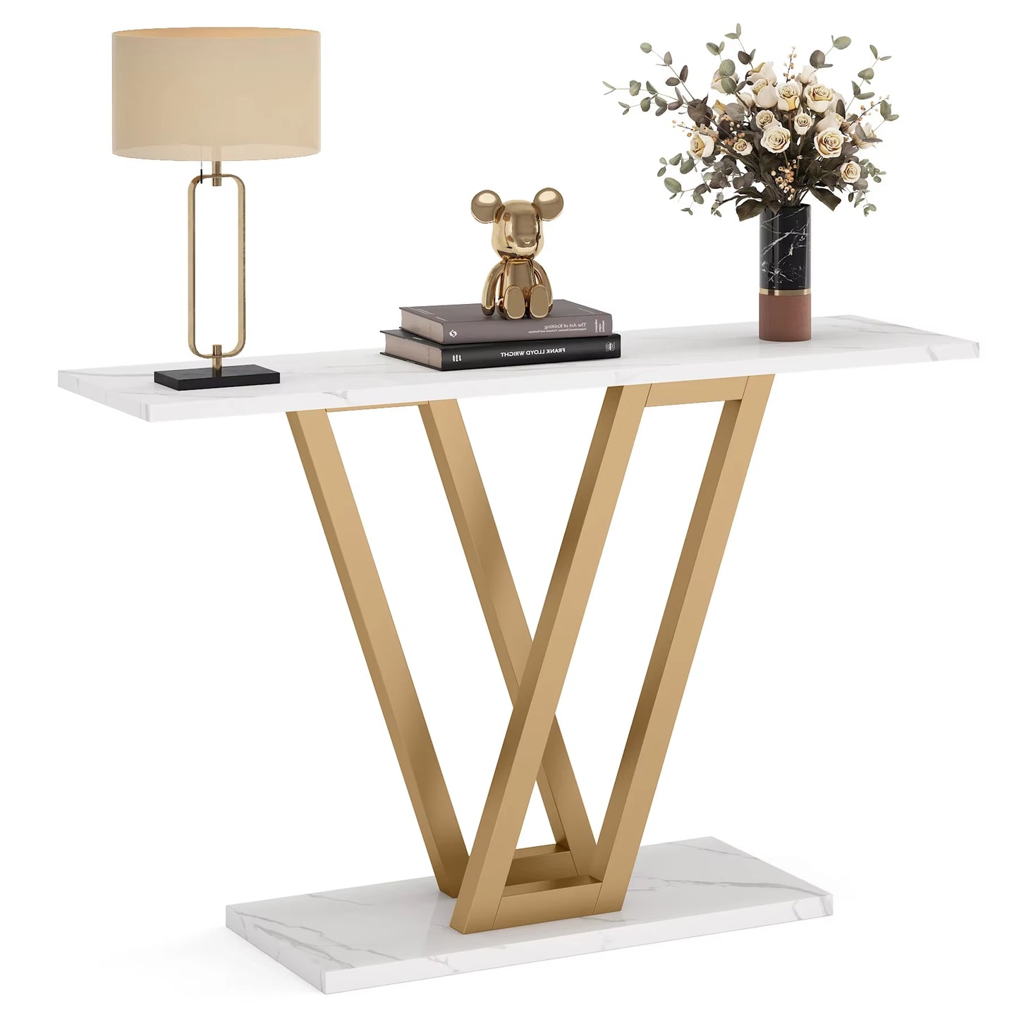 43 Inch Console Table Industrial Entryway Hallway Table Living Room Furniture