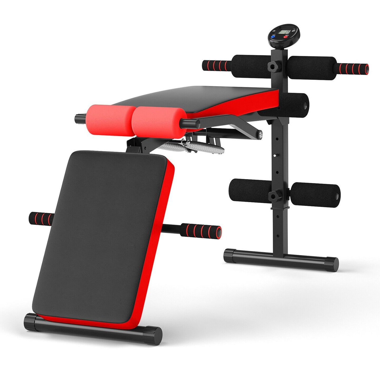 Adjustable Foldable Multi-Workout Weight Bench with LCD Display