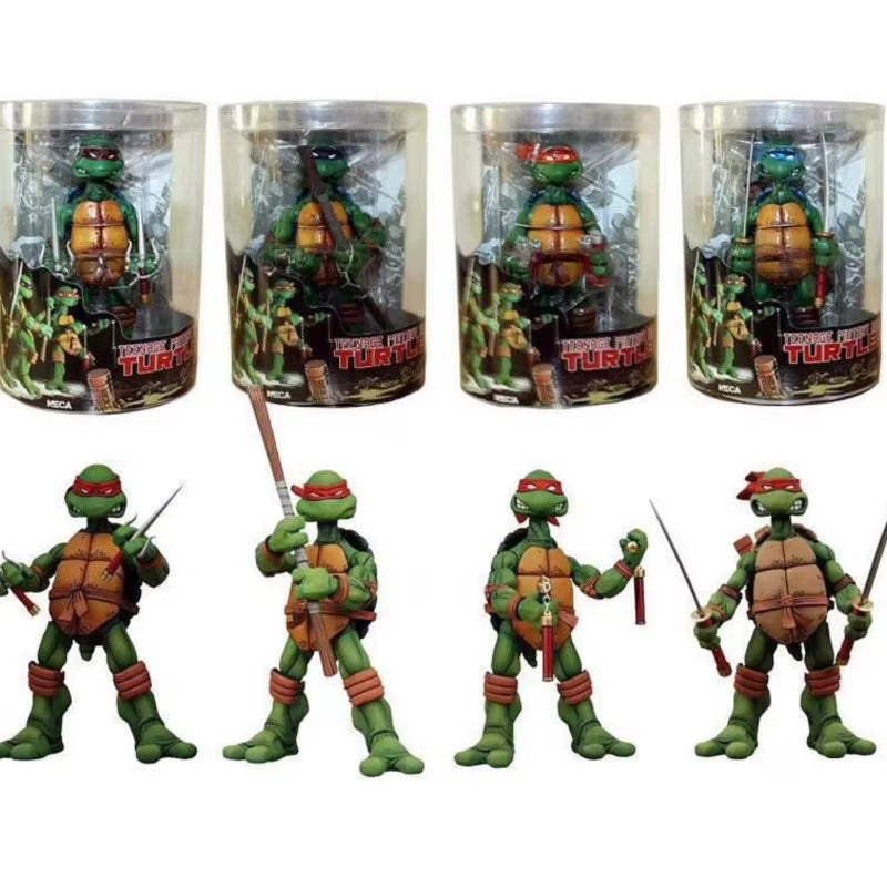 NECA Teenage Mutant Ninja Turtles Anime TMNT Action Figure Collection Doll Model Birthday Gift for Kids 4Pcs/Set