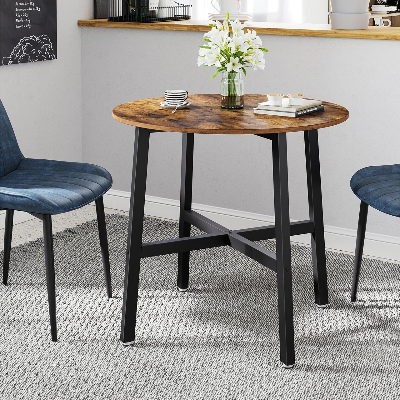 Dining Round Kitchen Table for Living Room, Office, 80 X 75 Cm