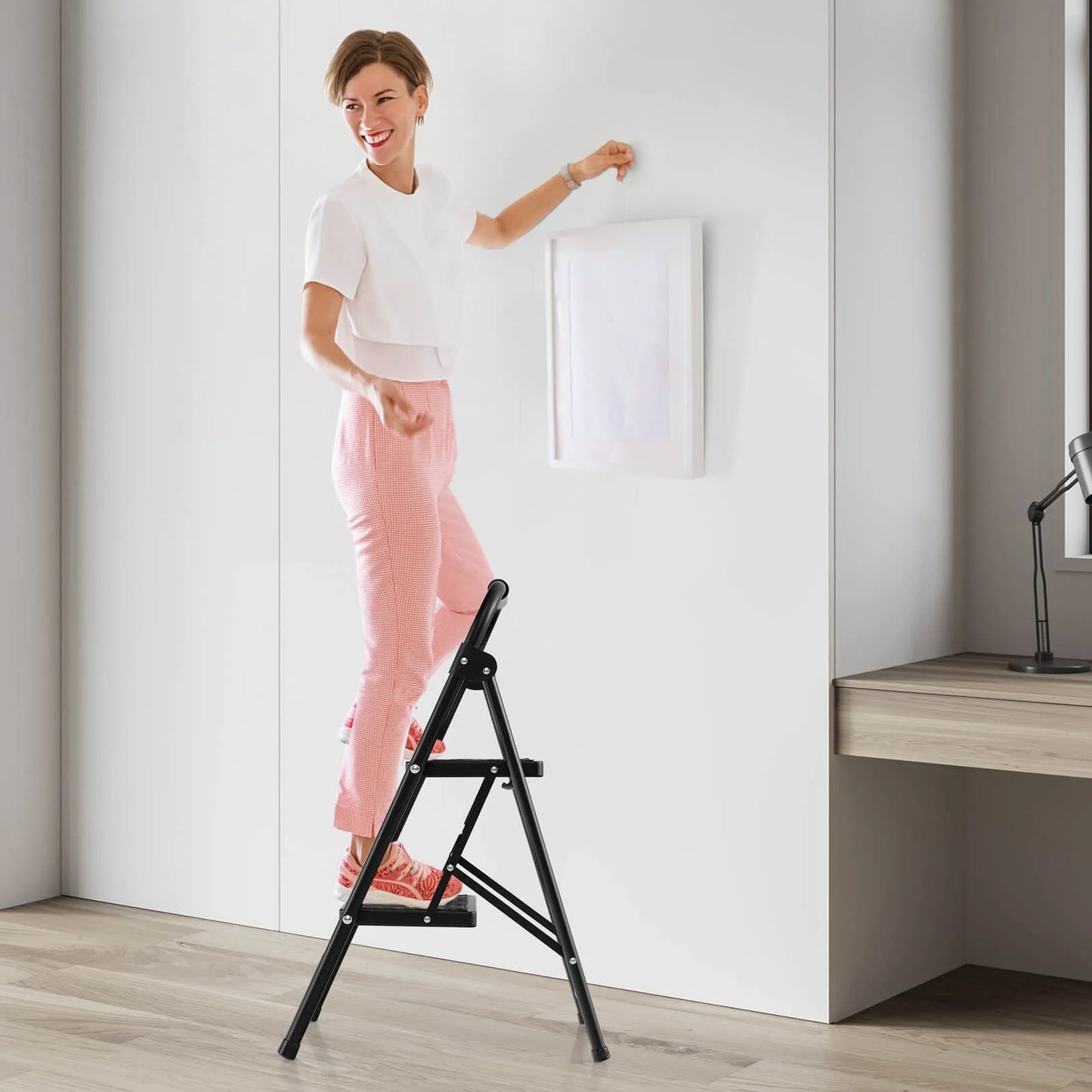 2 Step Folding Ladder with Safe Lock and Hand Grip