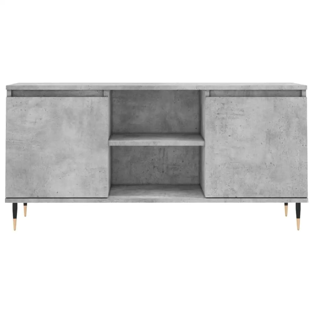 Modern Concrete Grey TV Cabinet 104X35X50 Cm - Stylish Engineered Wood Storage Solution