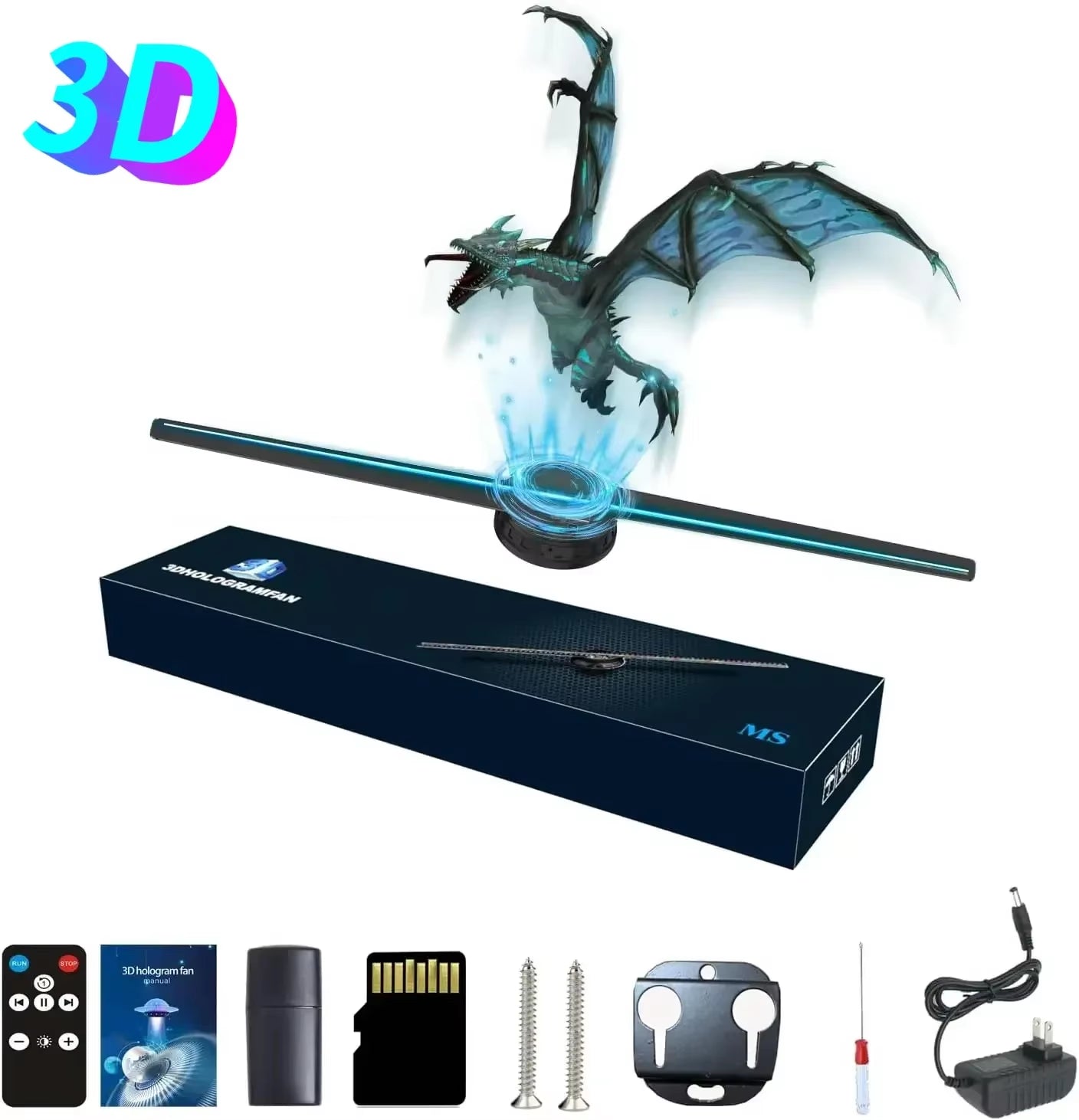 Stunning 42CM WiFi 3D Holographic Projector - Elevate Your Advertising with HD Hologram Fan for Retail, Bars, Events, and Celebrations!