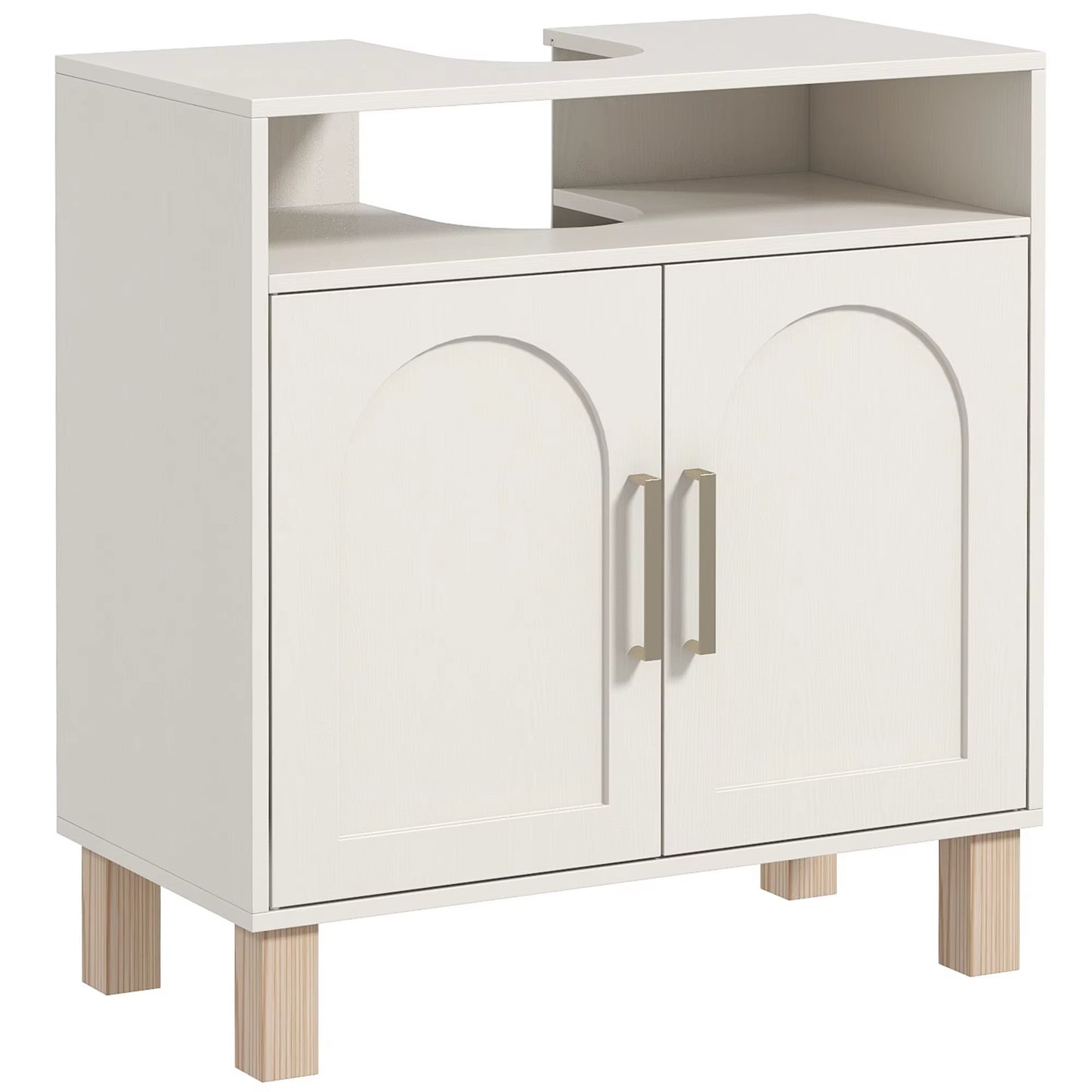 under Sink Bathroom Cabinet for Basin without Pedestal, Cream White