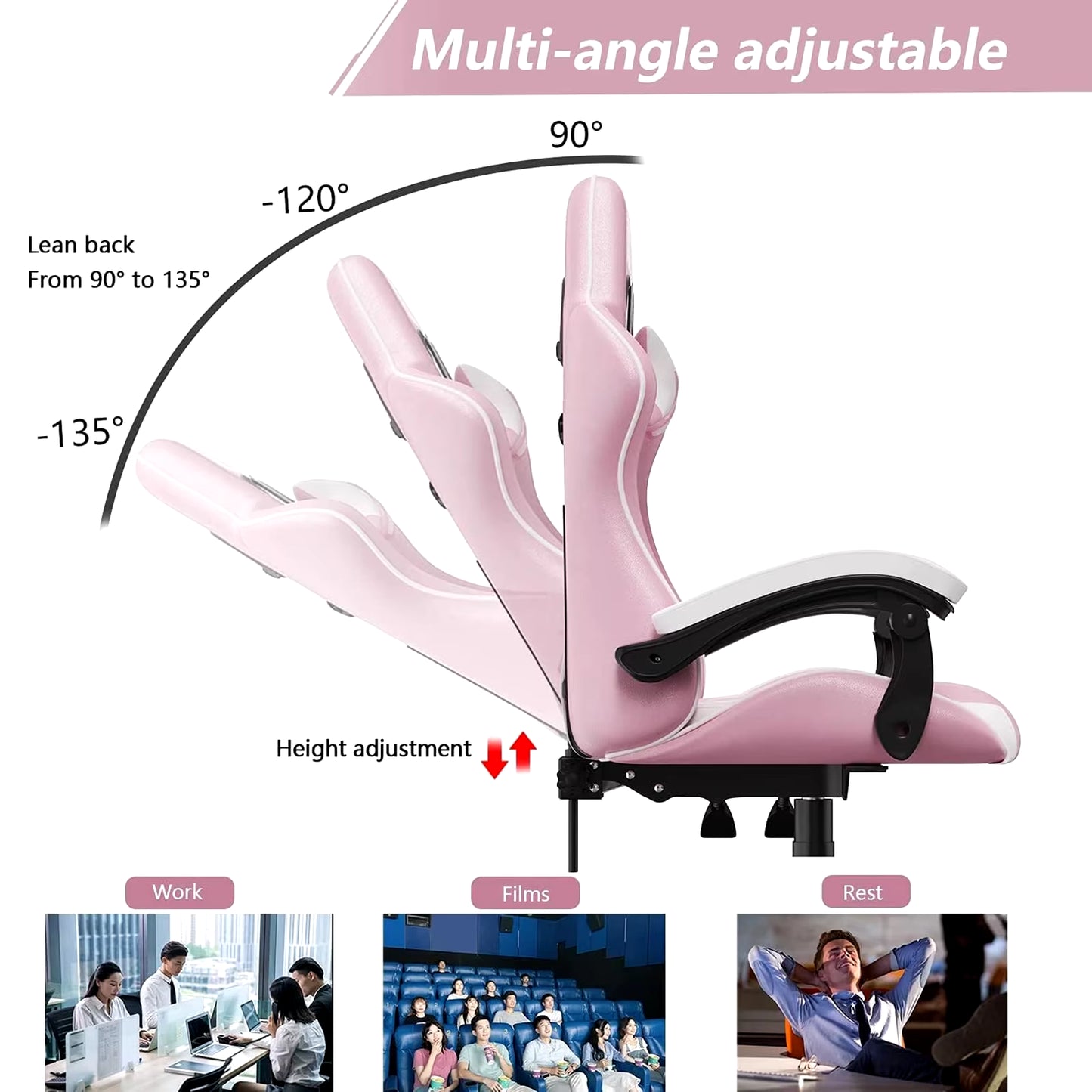 Revolutionary Ergonomic Gaming Chair with Lumbar Support & Headrest - Ideal for Gamers and Office Professionals!