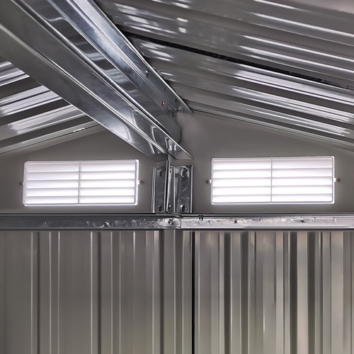Grey Outdoor Storage Shed with Sliding Door & Sloped Roof - 152x132x188cm