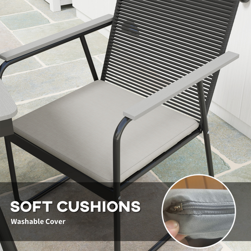 6-Seater Rattan Garden Dining Set with Cushions - Stylish Comfort