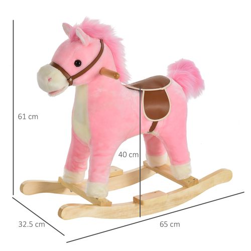 Plush Rocking Horse with Interactive Sounds - Safe Fun for Toddlers 18-36 Months