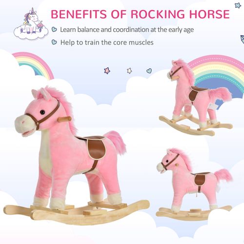 Plush Rocking Horse with Interactive Sounds - Safe Fun for Toddlers 18-36 Months