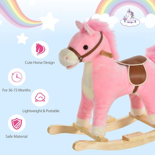 Plush Rocking Horse with Interactive Sounds - Safe Fun for Toddlers 18-36 Months