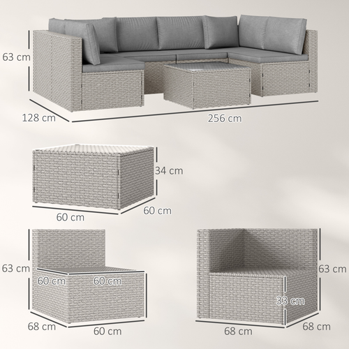 7-Piece Rattan Garden Furniture Set: Stylish & Comfy Outdoor Oasis