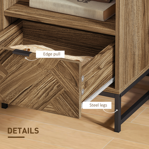 Stylish Industrial Bedside & Sofa Table with Storage Drawer