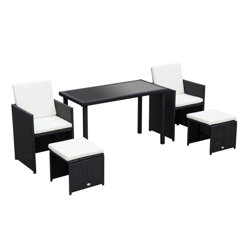 Stylish 5-Piece Rattan Garden Furniture Set - Sofa, Table & Chairs for Outdoor Bliss