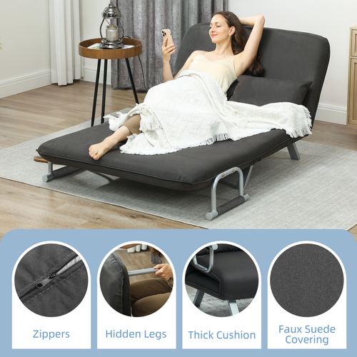 Stylish Convertible Sofa Bed - Transformable Comfort with Pillows