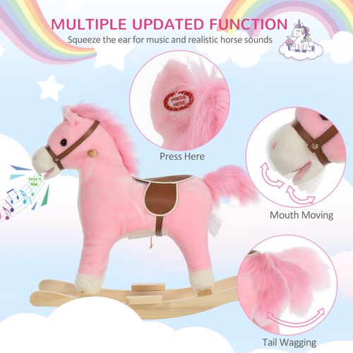 Plush Rocking Horse with Interactive Sounds - Safe Fun for Toddlers 18-36 Months