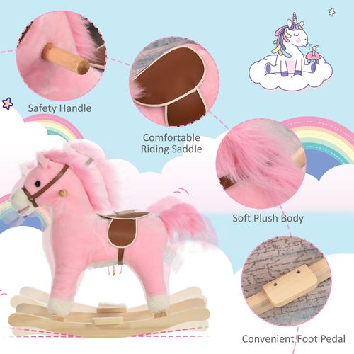 Plush Rocking Horse with Interactive Sounds - Safe Fun for Toddlers 18-36 Months